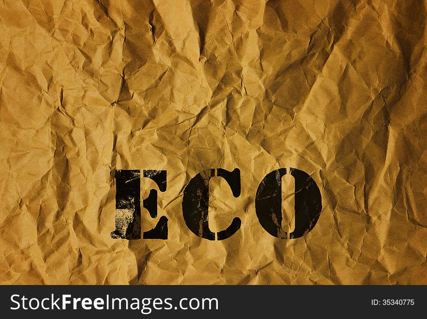 Recycled Paper With Eco Text