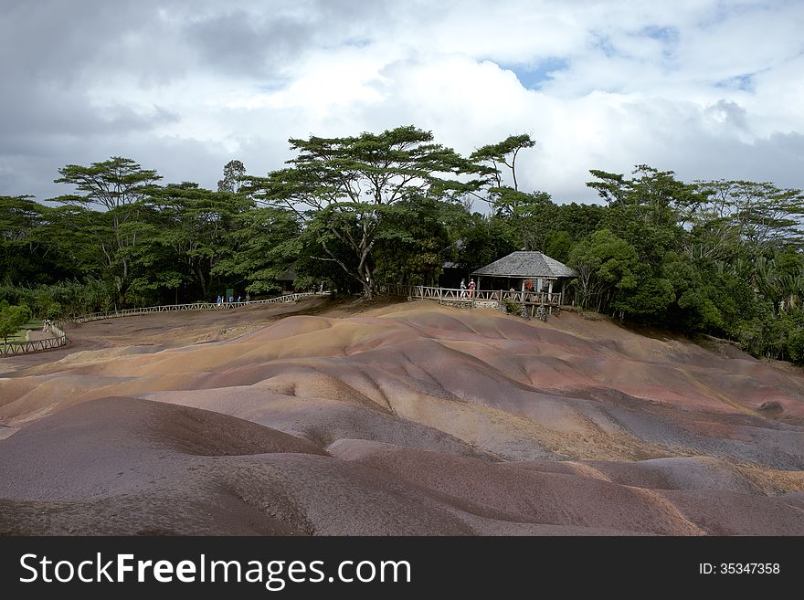 Shamarel - showplace in Mauritius, seven colors sand. Shamarel - showplace in Mauritius, seven colors sand