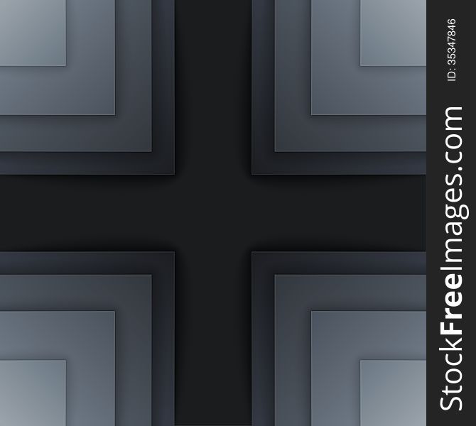 Abstract dark gray paper rectangle shapes