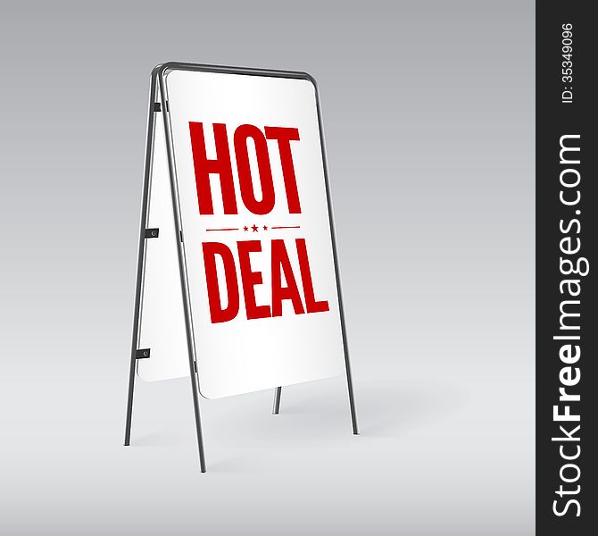 Pavement sign with the text Hot deal