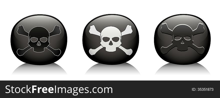 Vector illustration pirate black mark in three variations includes format: EPS, JPG. Vector illustration pirate black mark in three variations includes format: EPS, JPG