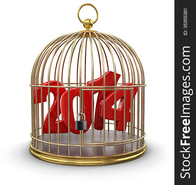 Gold Cage With 2014 &x28;clipping Path Included&x29;