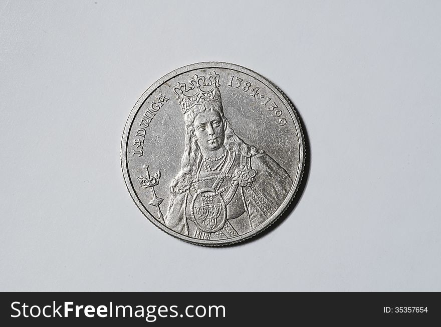 Polish coin with a portrait of the King. Polish coin with a portrait of the King