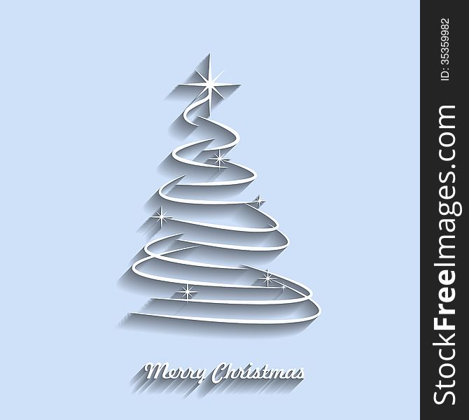 Christmas card with xmas tree, vector eps10 illustration. Christmas card with xmas tree, vector eps10 illustration