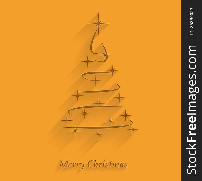 Christmas card with xmas tree, vector eps10 illustration. Christmas card with xmas tree, vector eps10 illustration