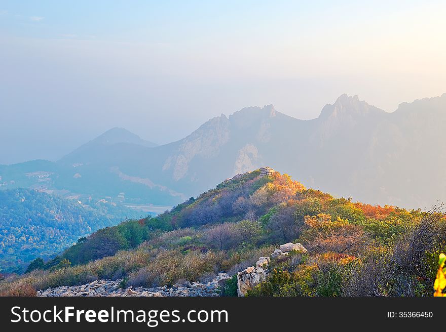 The photo taken in China's Hebei province qinhuangdao city,ancestral mountain scenic area,the queen mother peak.The time is October 4, 2013. The photo taken in China's Hebei province qinhuangdao city,ancestral mountain scenic area,the queen mother peak.The time is October 4, 2013.