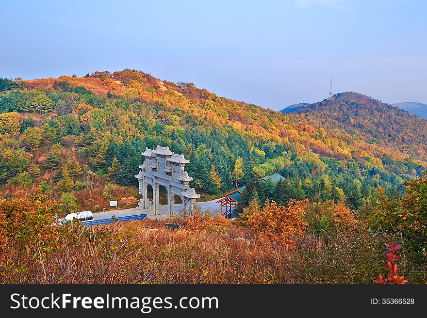 The north sky gate and autumn mountain
