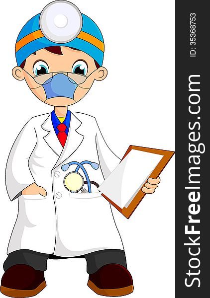 Young doctor cartoon