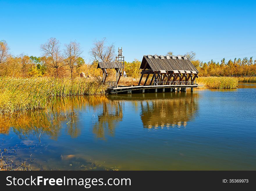 Amusement pier _ autumnal scenery