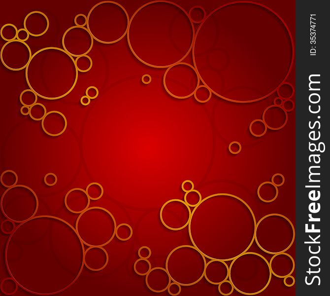 Abstract background with red shining circles