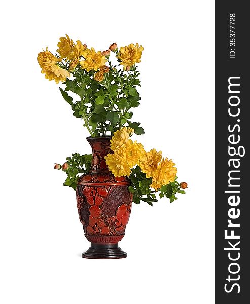Bouquet of chrysanthemums in a vase. Bouquet of chrysanthemums in a vase