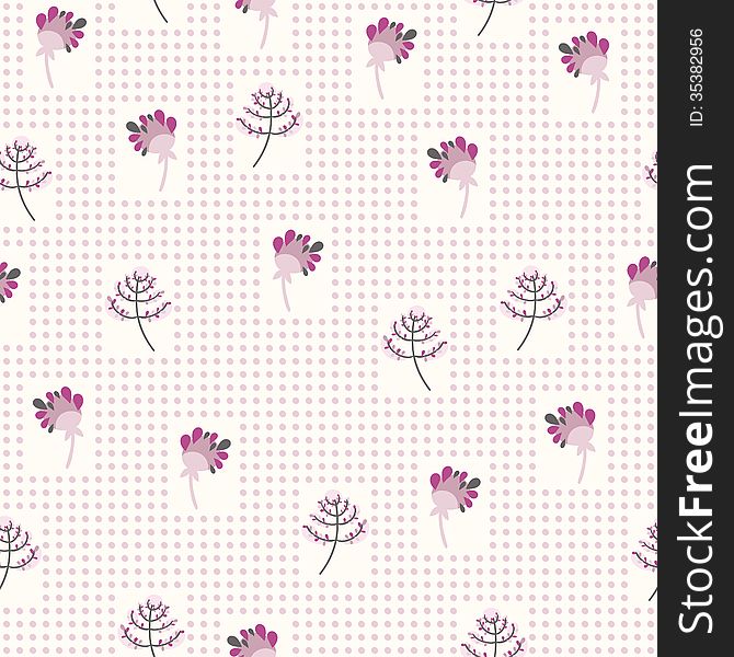 Seamless pattern with the gentle flowers