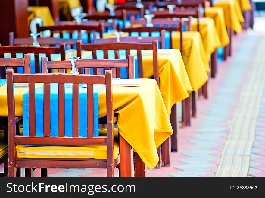 Empty Tables At The Cafe