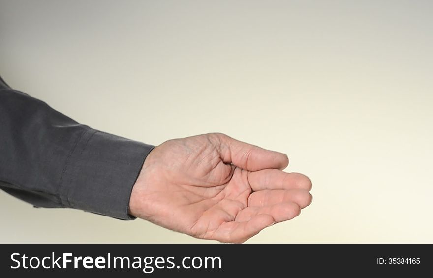 Electronic car key dropped into hand. Electronic car key dropped into hand