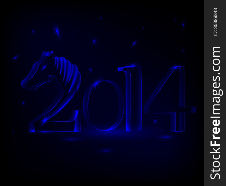 Year of the horse - New Year s card 2014