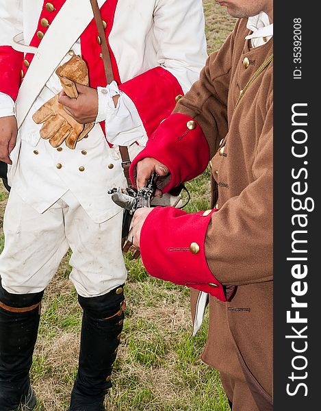 Historical soldiers of Napoleonic wars with gun