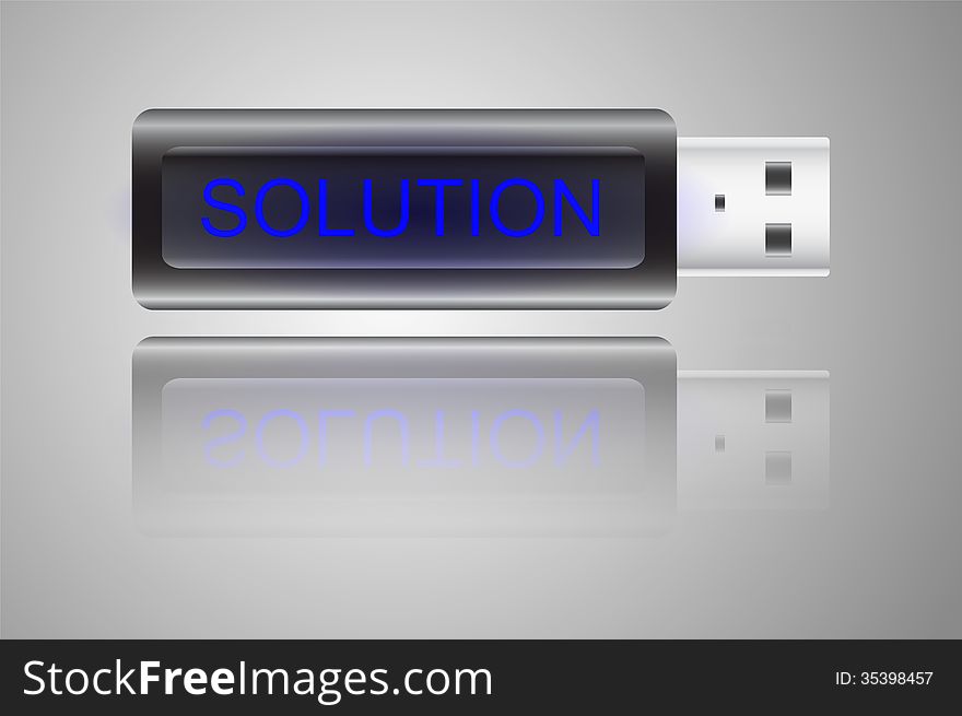 Blank Flash Disc with glowing blue text SOLUTION