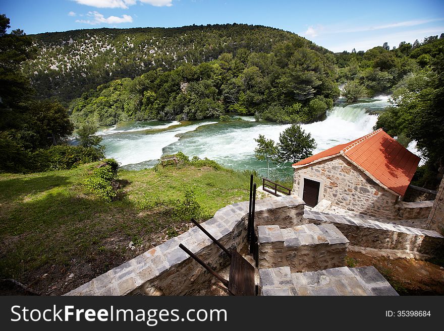 Beautiful landscape with river in Croatia