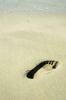 Free Footprint On A Beach Royalty Free Stock Photography - 3541007