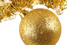 Golden Christmas Ball Isolated Stock Photo Golden Christmas Ball Isolated Stock Photo