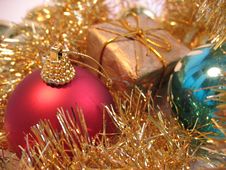 Red And Blue Christmas Balls Stock Images