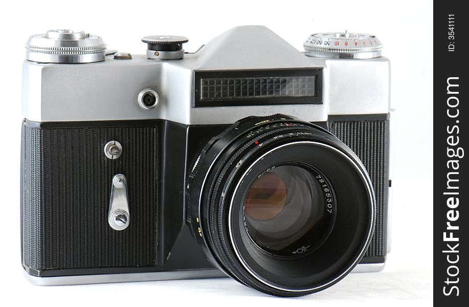 35mm camera on white background