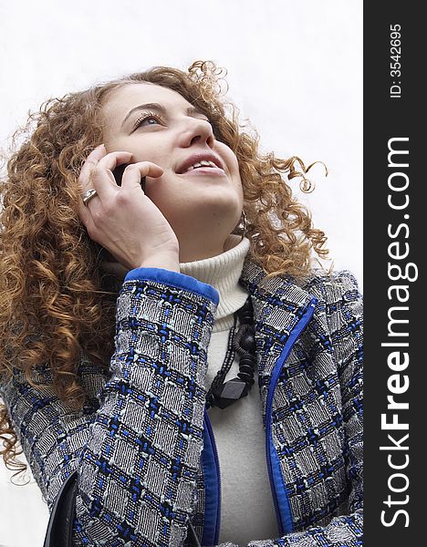 Isolated Girl Talking By Phone