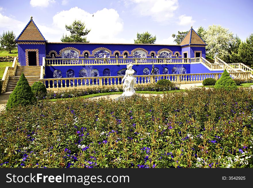 Building in a park. An exact copy of the Portuguese Palacio dos Marquises de Fronteira