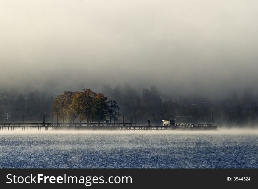 Jetty in fog