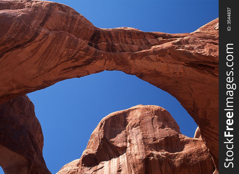 An abstract view of an arch at arches national park