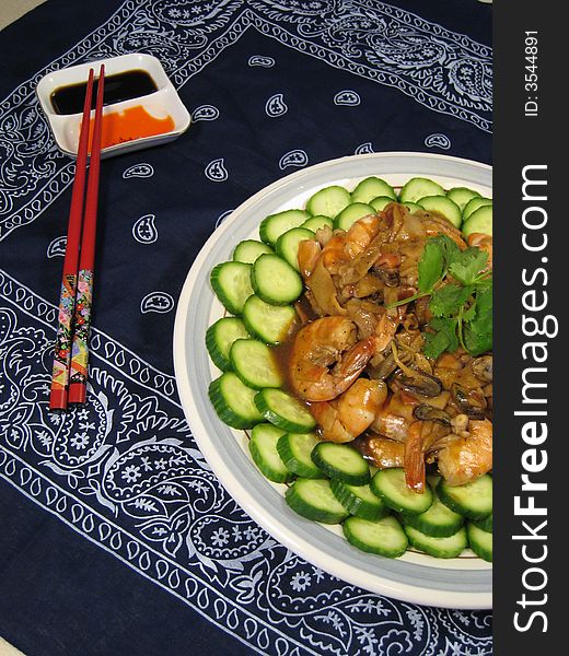 Close-up of Traditional Chinese Shrimp Dish. Close-up of Traditional Chinese Shrimp Dish