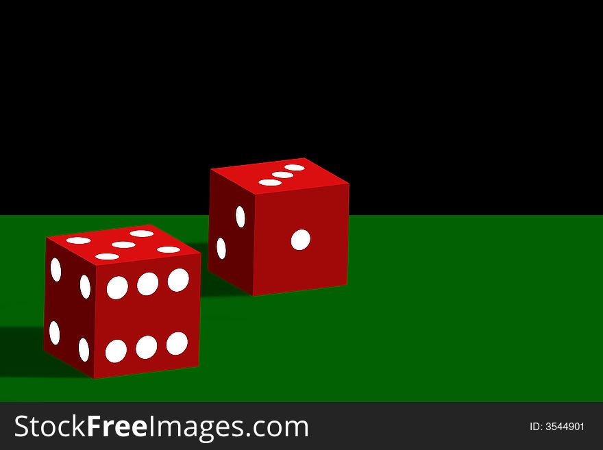 Red dice with white dots illustration. Red dice with white dots illustration