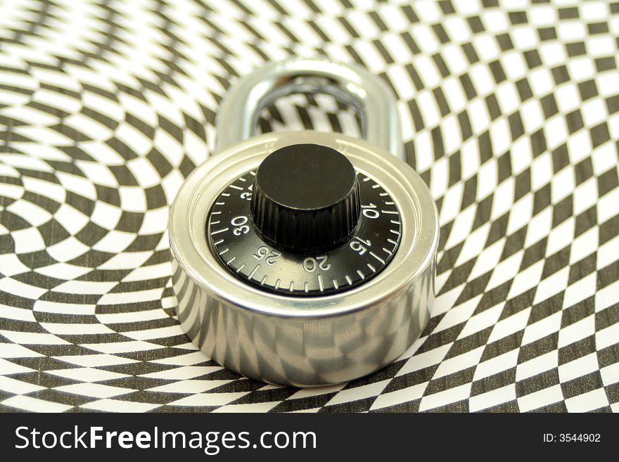 An isolated combination lock on whit background