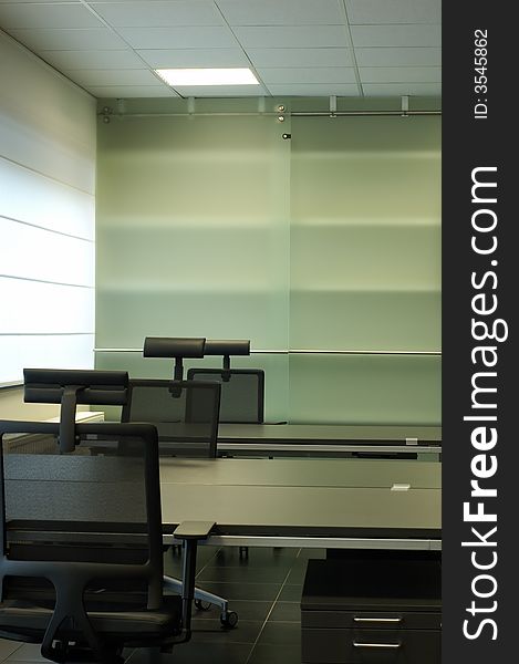 Image showing a clean, neat, black & modern desk. Image showing a clean, neat, black & modern desk.