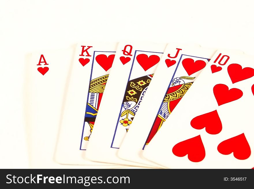 Royal flush hand in poker