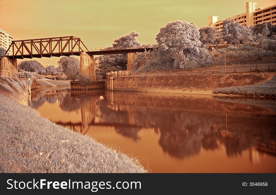 Infrared Photo â€“railway Bridge