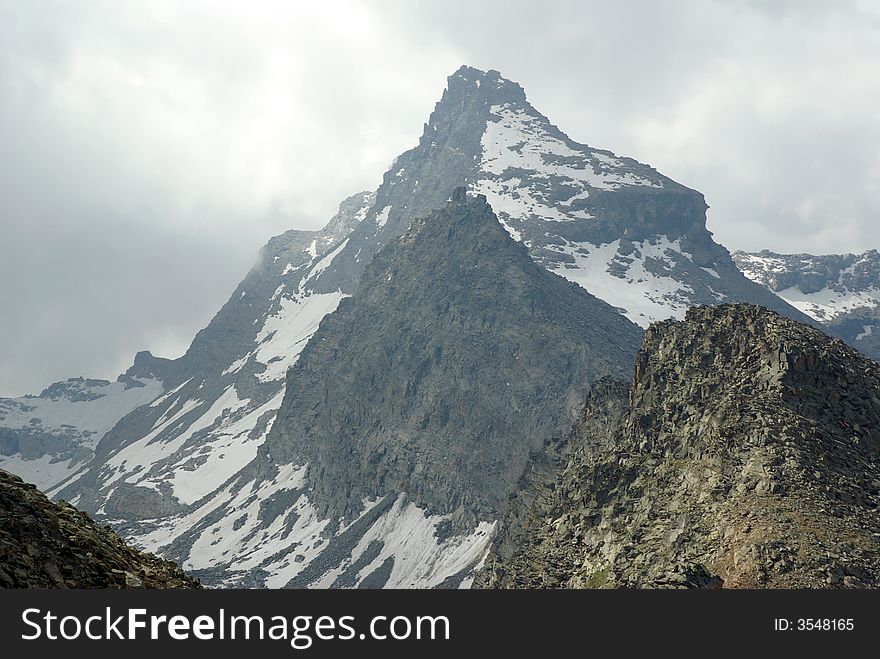 Pointe-Foura (3411m) in Gran Paradiso National Park, Italian Alps, Italy. Pointe-Foura (3411m) in Gran Paradiso National Park, Italian Alps, Italy.