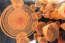 Incense, Spirals, A-Ma Temple, Macau. Royalty Free Stock Photography