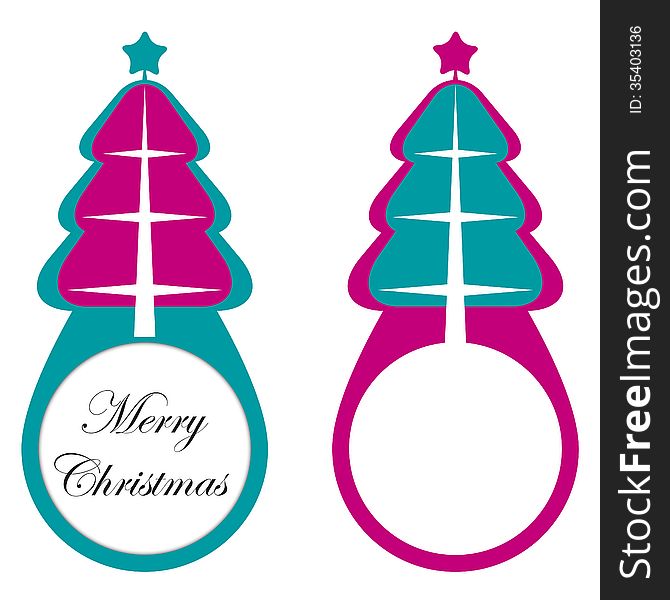 Colorful Christmas tree - label. Vector illustration. Colorful Christmas tree - label. Vector illustration.