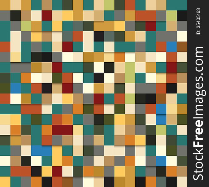 Seamless pattern of colored squares