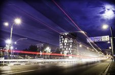 Light Trails At The Rush Hour Stock Images Light Trails At The Rush Hour Stock Images