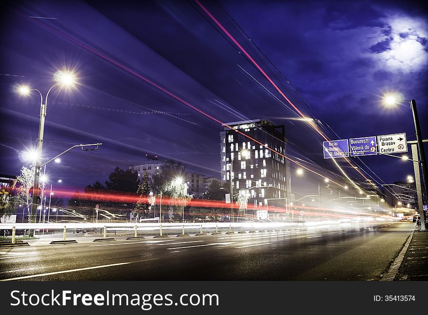 Light trails at the rush hour