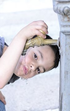 Child Drinking Water Royalty Free Stock Photo