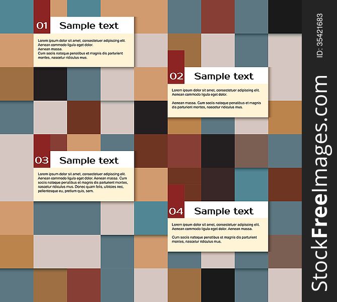 Vector abstract squares background, infographic template with place for your text. Vector abstract squares background, infographic template with place for your text