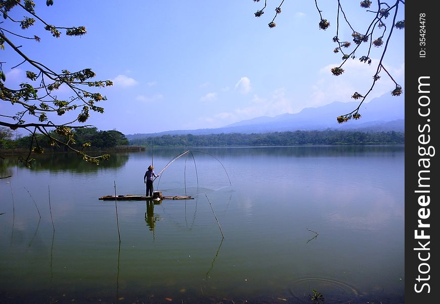 Activities and sights in the area reservoirs gembong in Pati, Central Java, Indonesia