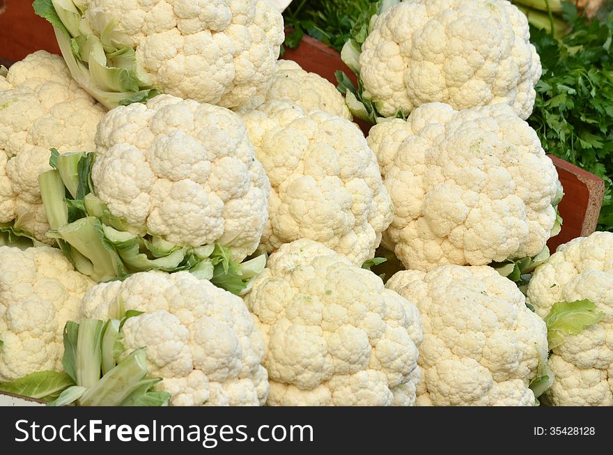 Close up of fresh cauliflower