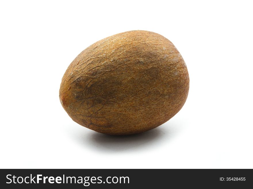 Brown avocado seed isolated on white background