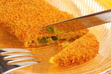 Cutting Vegetable Patty Royalty Free Stock Images