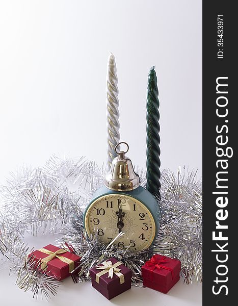 Clock With Winter Decoration