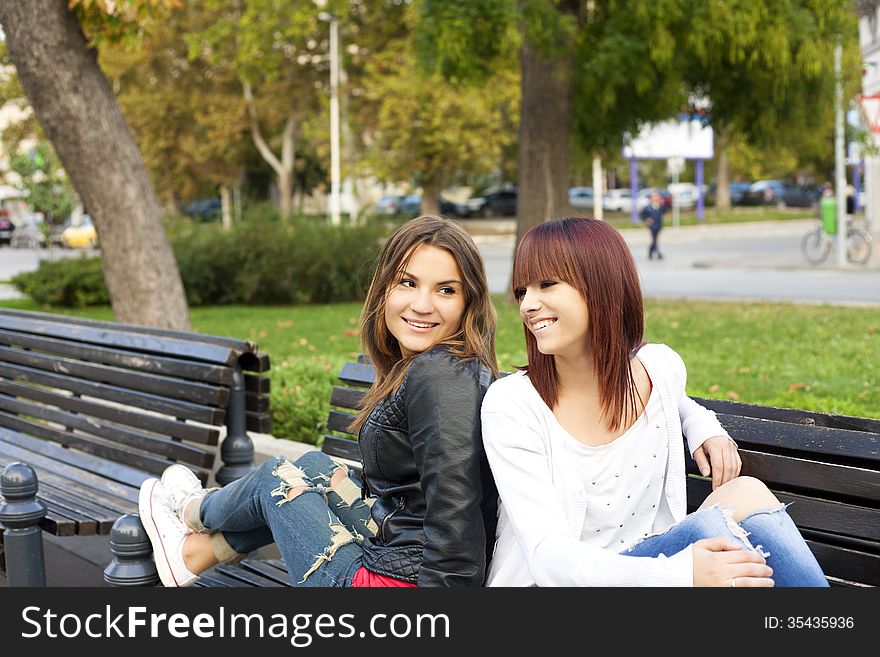 happy friends-beautiful girls talking